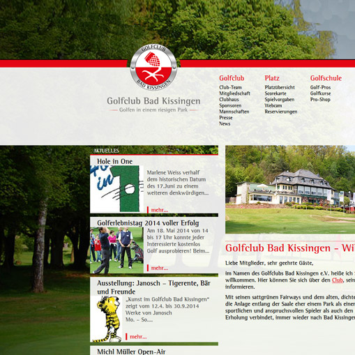 Website für Golfclub