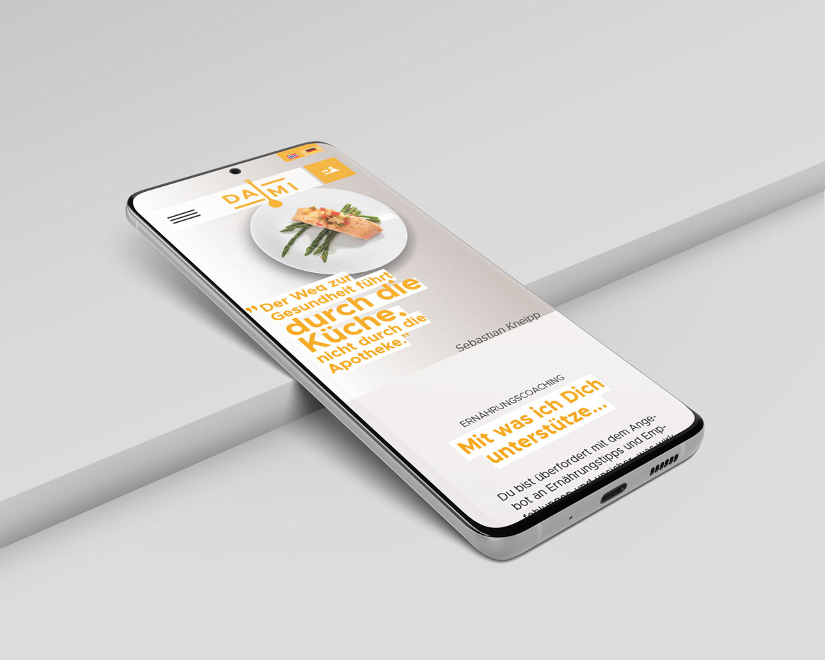 Mobile Website Ernährungsberaterin in Norwegen