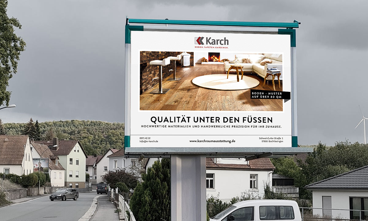 Großflächenplakat Karch Raumausstattung Arnshausen